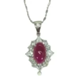Pt900/K18WG ルビー・ダイヤモンド ネックレス/ペンダントトップ 5.649 ct 3.06 ct