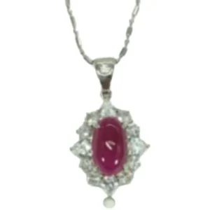 Pt900/K18WG ルビー・ダイヤモンド ネックレス/ペンダントトップ 5.649 ct 3.06 ct