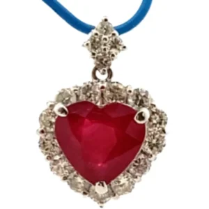 Pt･Pm900 ルビー・ダイヤモンド ネックレス/ペンダントトップ 2.67・0.78ct