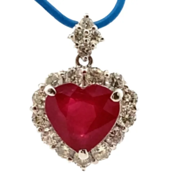 Pt･Pm900 ルビー・ダイヤモンド ネックレス/ペンダントトップ 2.67・0.78ct