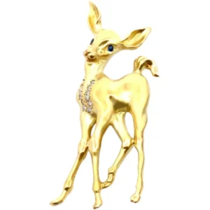 K18 ダイヤモンド・青石 ブローチ 0.16・0.05ct