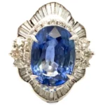 Pt･Pm900 スリランカ産ブルーサファイア・ダイヤモンド リング 10.3・1.69ct