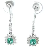 Pt･Pm900 エメラルド・ダイヤモンド ピアス/イヤリング 0.5・0.46・0.5・0.46ct