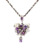 Pt900/K18 サファイア・ダイヤモンド ネックレス/ペンダントトップ 1.11・0.202ct
