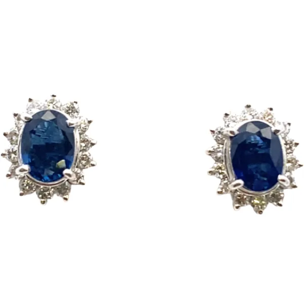 Pt･Pm900 サファイア・ダイヤモンド ピアス/イヤリング 0.99・0.28・0.98・0.28ct