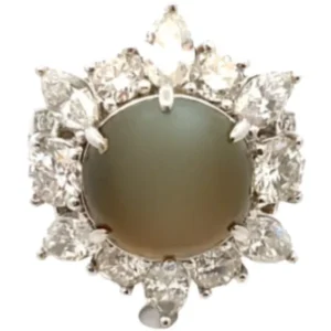 Pt･Pm900 クリソベリルキャッツアイ・ダイヤモンド リング C12.02・D5.028ct