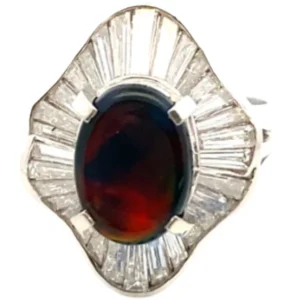 Pt･Pm900 ブラックオパール・ダイヤモンド リング 2.4・D1.95ct