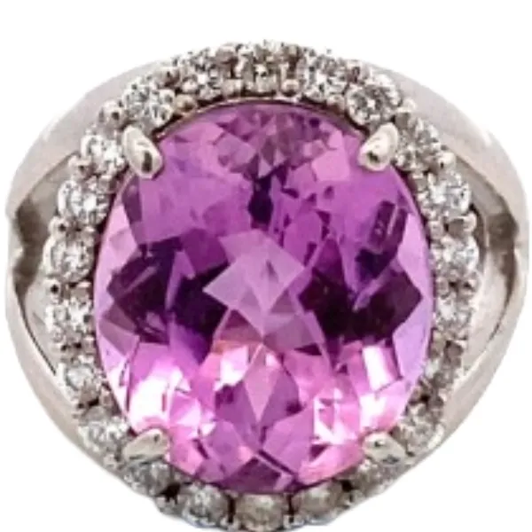 Pt･Pm900 クンツァイト・ダイヤモンド リング 0.66 ct