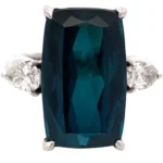 Pt･Pm900 トルマリン・ダイヤモンド リング 16.84・0.86ct