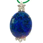 Pt･Pm900 ブラックオパール・ダイヤモンド ネックレス/ペンダントトップ 13.42・D0.8ct