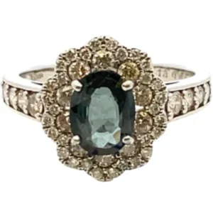 Pt･Pm900 カラーチェンジガーネット・ダイヤモンド リング 1.13・0.69ct