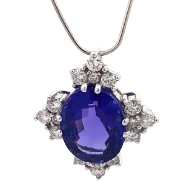 Pt･Pm900 タンザナイト・ダイヤモンド ネックレストップ 10.3 ct D1.33 ct