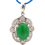 Pt･Pm900 翡翠・ダイヤモンド ネックレス/ペンダントトップ 4.6・D0.48ct