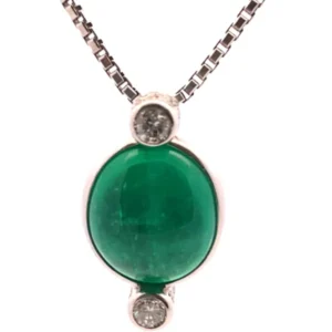Pt900Pt850 エメラルド・ダイヤモンド ネックレスペンダントトップ E6.23・D0.37ct