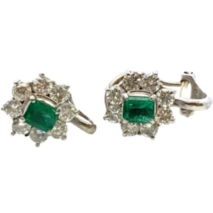 Pt･Pm900 エメラルド・ダイヤモンド ピアス/イヤリング 0.25・0.63・0.28・0.64ct