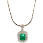 Pt900/Pt850 コロンビア産エメラルド・ダイヤモンド ネックレス/ペンダントトップ E6.13・D1.07ct
