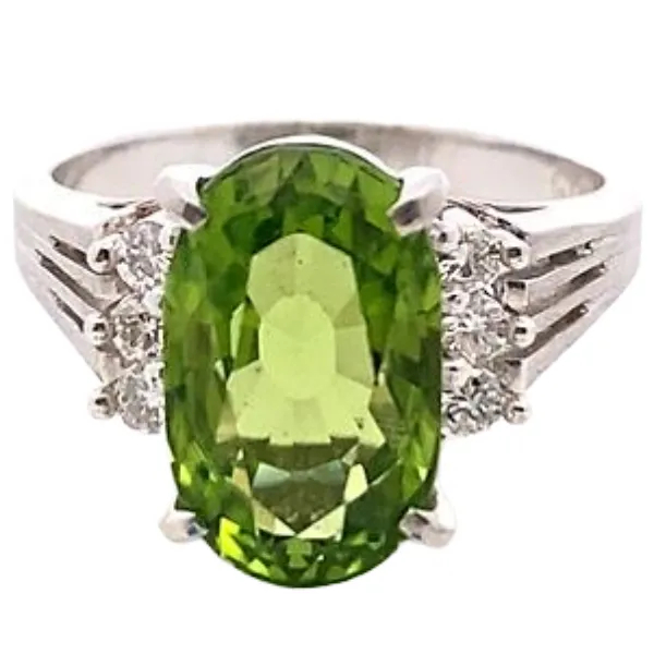 Pt･Pm900 ペリドット・ダイヤモンド 4.39・0.15ct
