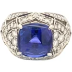 Pt･Pm900 タンザナイト・ダイヤモンド リング 8.264・D1.50ct