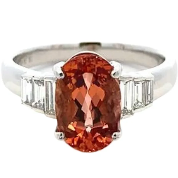 Pt･Pm900 インペリアルトパーズ・ダイヤモンド 3.50・D0.65ct