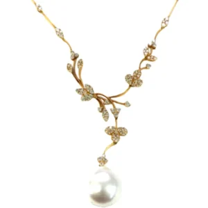 K18 パール・ダイヤモンド ネックレス 1.37ct