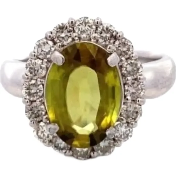 Pt･Pm900 スフェーン・ダイヤモンド リング 3.17 ct D0.81 ct