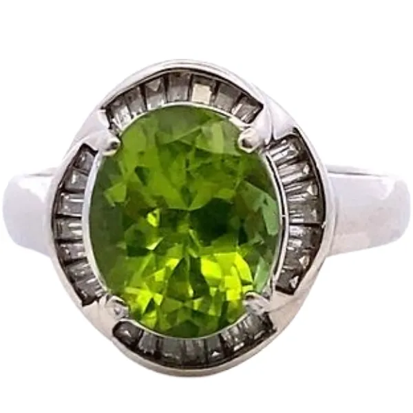 Pt･Pm900 ペリドット・ダイヤモンド 3.853・0.4ct