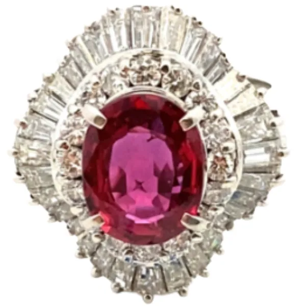 Pt･Pm900 ルビー・ダイヤモンド リング 2.13・D2.21ct