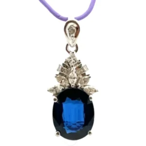 K14 ブルーサファイア・ダイヤモンド ネックレスペンダントトップ 4.613・0.38ct