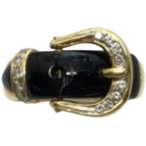 K18 オニキス・ダイヤモンド リング D0.15 ct