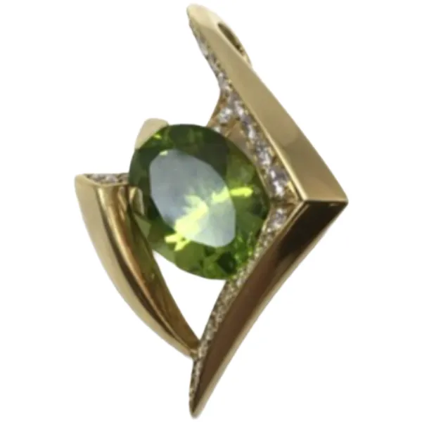 K18 ペリドット・ダイヤモンド ネックレス/ペンダントトップ 6.38 ct D0.67 ct