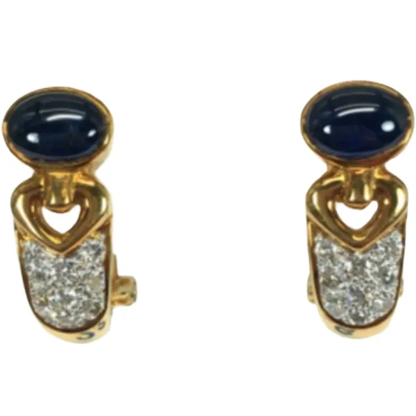 K18 サファイア・ダイヤモンド ピアス/イヤリング 2.15・D0.38 ct