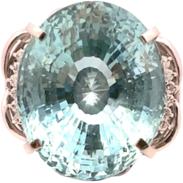 Pt･Pm900 アクアマリン・ダイヤモンド リング 40.56・0.27ct