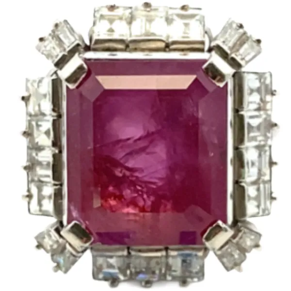 Pt･Pm900 ルビー・ダイヤモンド リング R14.09・D1.84ct