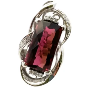 Pt･Pm900 ピンクトルマリン・ダイヤモンド リング 7.87・D0.16ct