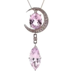 Pt･Pm900 クンツァイト・ダイヤモンド ネックレスネックレストップ D0.487・19.891 ct