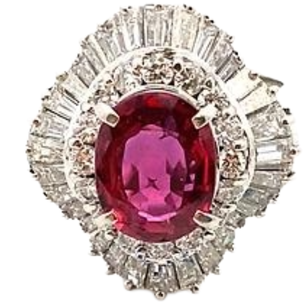 Pt･Pm900 ルビー・ダイヤモンド 2.13・D2.21ct
