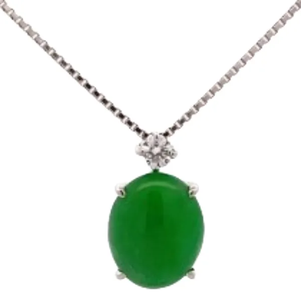 Pt850/Pt900 翡翠 ネックレストップ 4.72・0.11 ct