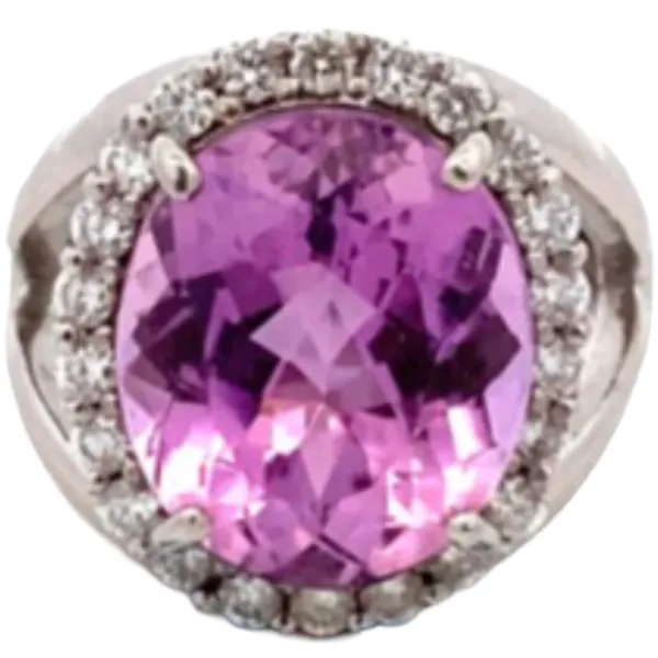 Pt･Pm900 クンツァイト・ダイヤモンド リング 0.66 ct