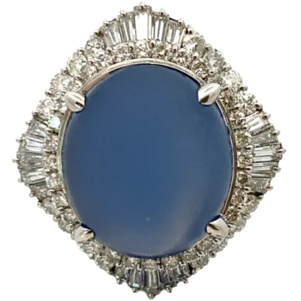Pt･Pm900 スターサファイア・ダイヤモンド リング 22.50・2.26ct