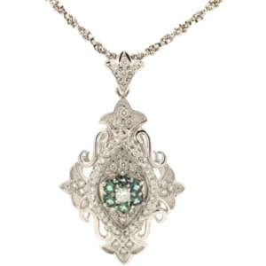 Pt850Pt900 アレキサンドライト・ダイヤモンド ネックレスペンダントトップ 0.56・D1.03ct