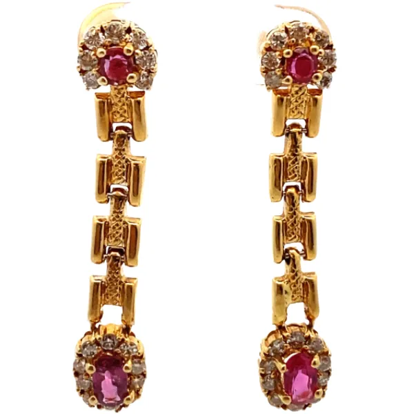 K18 ルビー・ダイヤモンド ピアス/イヤリング R0.98・D0.97ct