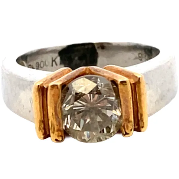 Pt900/K18 ダイヤモンド リング 1.63ct