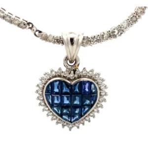 Pt900/Pt850 サファイア・ダイヤモンド ネックレス/ペンダントトップ 0.47・D5.0ct