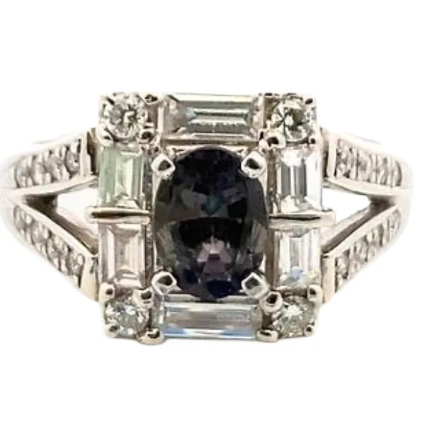 Pt･Pm900 アレキサンドライト・ダイヤモンド 0.82・D0.85ct