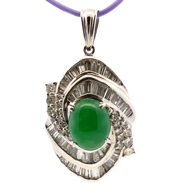 Pt･Pm900 翡翠・ダイヤモンド ネックレス/ペンダントトップ 2.03ct
