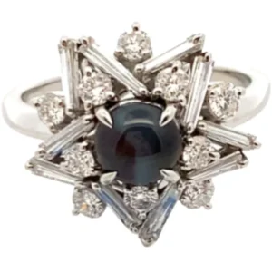 Pt･Pm900 アレキサンドライトキャッツアイ・ダイヤモンド リング 1.48・D1.026ct