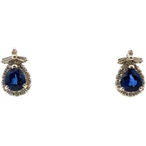 K18WG サファイア・ダイヤモンド ピアス/イヤリング 1.25・1.01・0.23・0.23ct