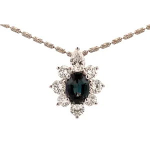 K18WGPt900 アレキサンドライト・ダイヤモンド ネックレスペンダントトップ 0.99・1.09ct