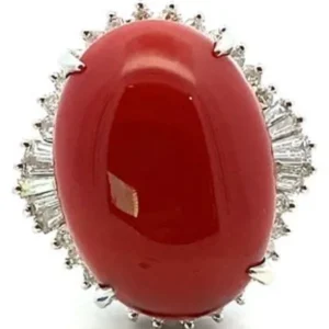 Pt･Pm900 サンゴ・ダイヤモンド 18.16・D0.95ct