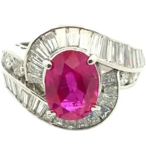 Pt･Pm900 ルビーzダイヤモンド R3.61・D3.05ct